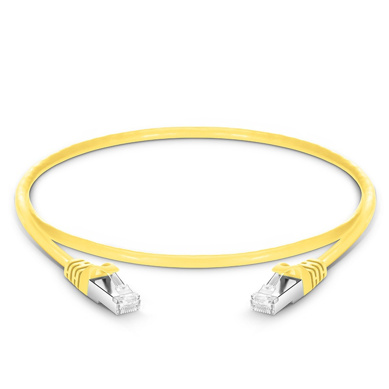 FS 1ft (0.3m) Cat6a 26AWG Snagless Shielded (S/FTP) PVC CM Ethernet Network Patch Cable, Yellow