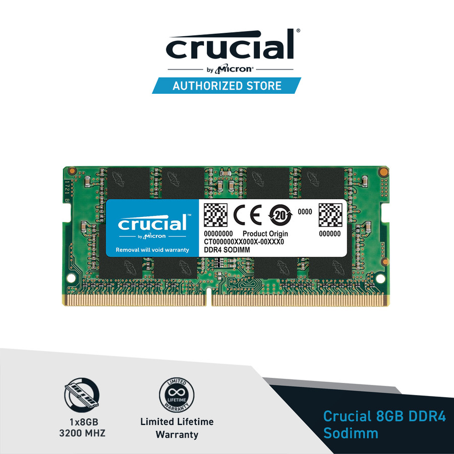 CRUCIAL DDR4 3200 RAM SODIMM LAPTOP SODIMM NOTEBOOK - 8GB