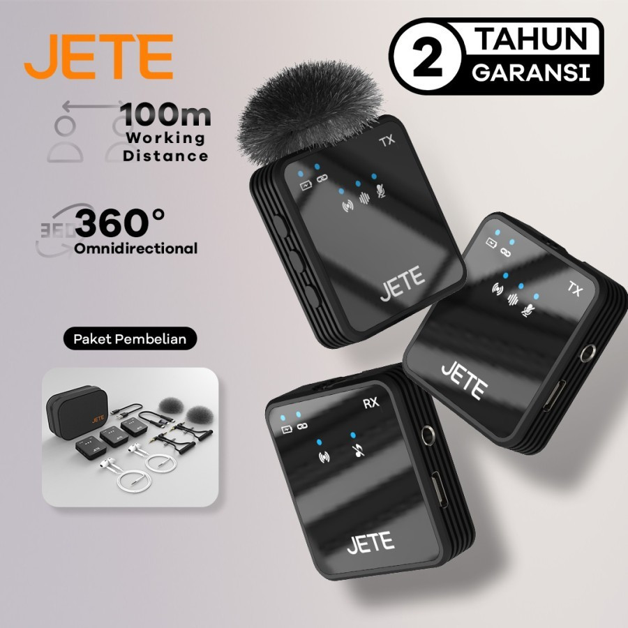 Microphone Wireless Jete MX1 Clip On Mic 2 in 1