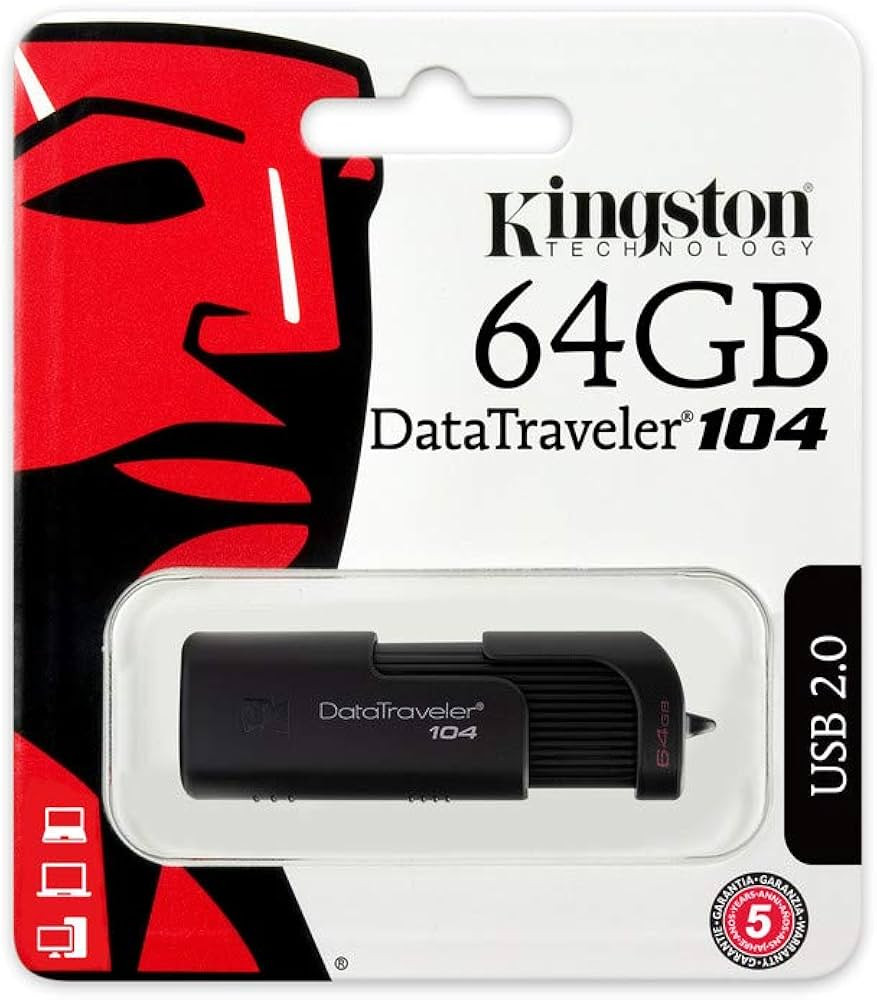 Flashdisk Kingston 64GB USB 2.0 Data Traveler 104 / Flash Disk 64 GB