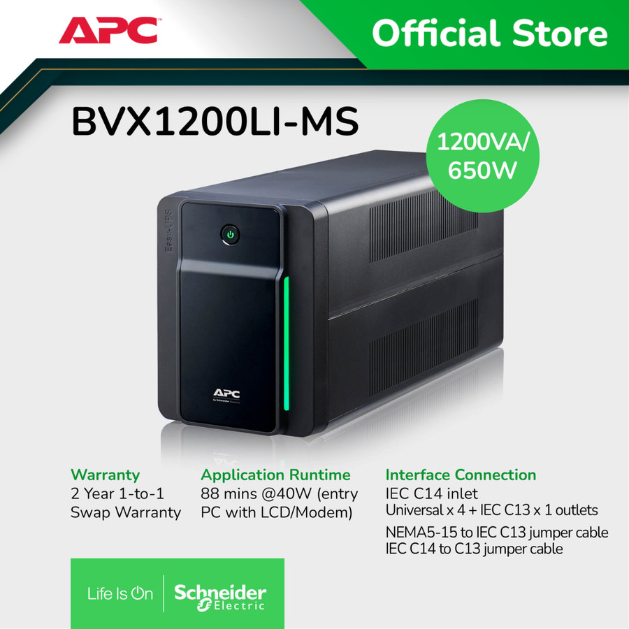 APC Easy UPS BVX 1200VA 650W BVX1200LI-MS