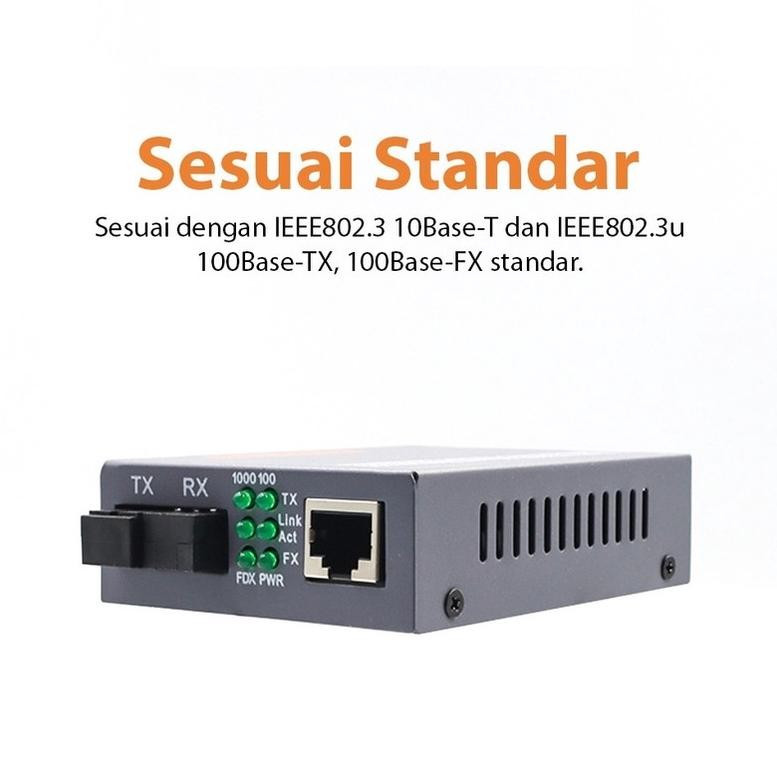 Netlink Gigabite HTB-GS-03 B HTBGS03 Side B Fiber Optic Media Converter 1000Mbps Single Mode 25KM Adaptor 5V2A