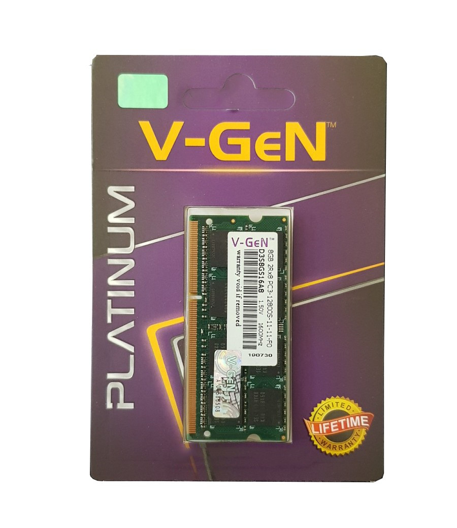 V-GeN RAM SODimm DDR3/DDR3L 8GB 12800 PLATINUM-Memory RAM LAPTOP VGEN - STANDART
