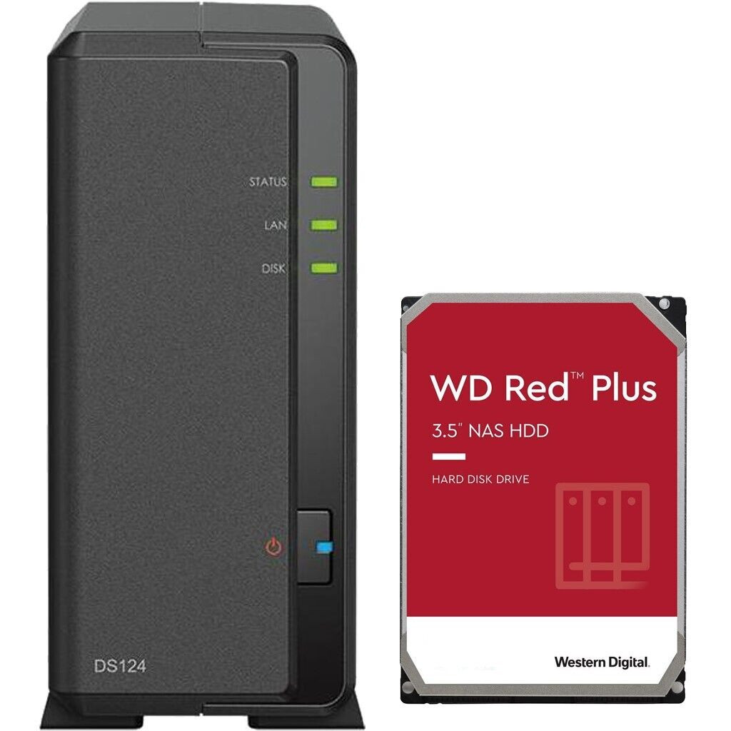 Synology DS124 DiskStation 1-Bay NAS Server Storage Cloud DS 124 - WD Red 2TB