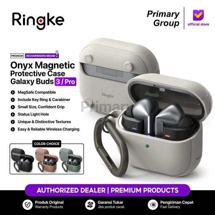 Samsung Galaxy Buds 3 Pro / 3 Ringke Onyx MagSafe Magnetic Rugged Carabiner Casing - Black