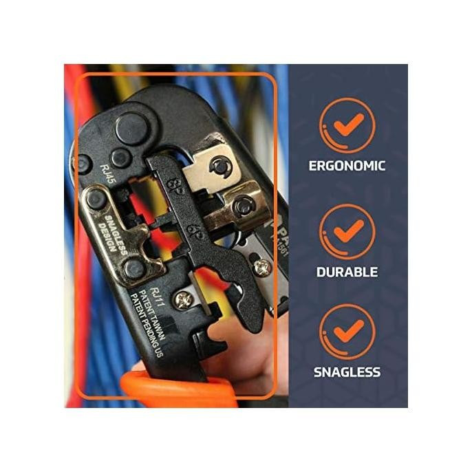 Paladin Tools Pa1561 Professional Data Cable Crimper Cut Strip Cat5 Cat5E Cat6 Rj45 Rj11 Rj12 Rj22 Poe Ethernet Professional GradeBest