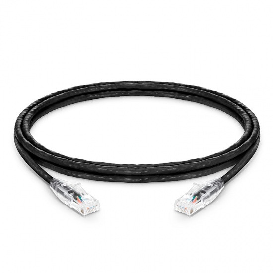 FS 1ft (0.3m) Cat6a 26AWG Snagless Shielded (S/FTP) PVC CM Ethernet Network Patch Cable, Black