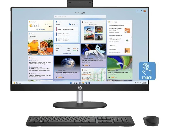 HP AIO Touch 27 i7-1355U 16GB 2TB SSD Win11 Home OHS Wireless Keyboard Mouse 27" Touchscreen