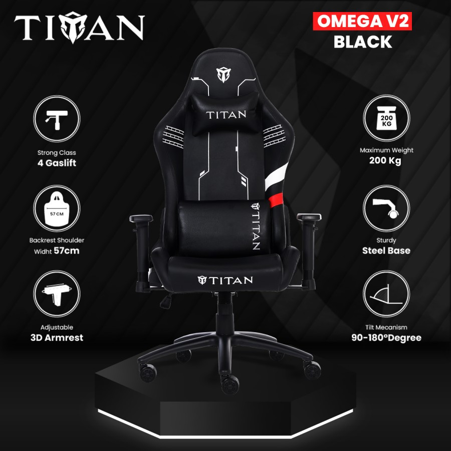 Titan Omega V2 Premium Quality Gaming Chair Black